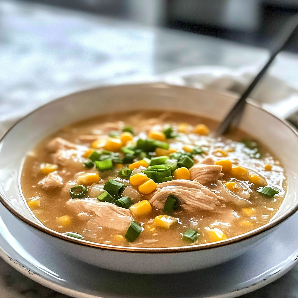 Recipe preparation for Comforting Chinese Chicken and Corn Soup Recipe