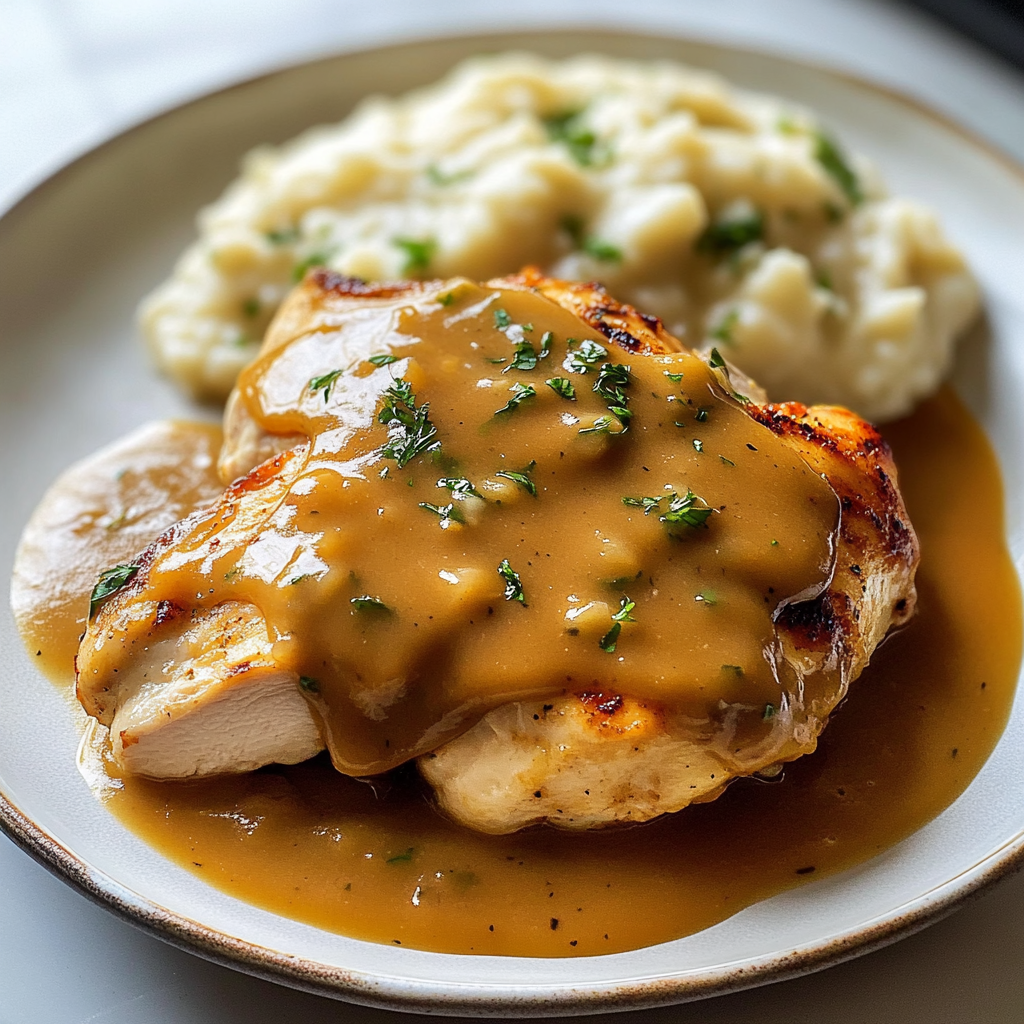 Recipe preparation for Irresistible Easy Chicken and Gravy Recipe for Comfort
