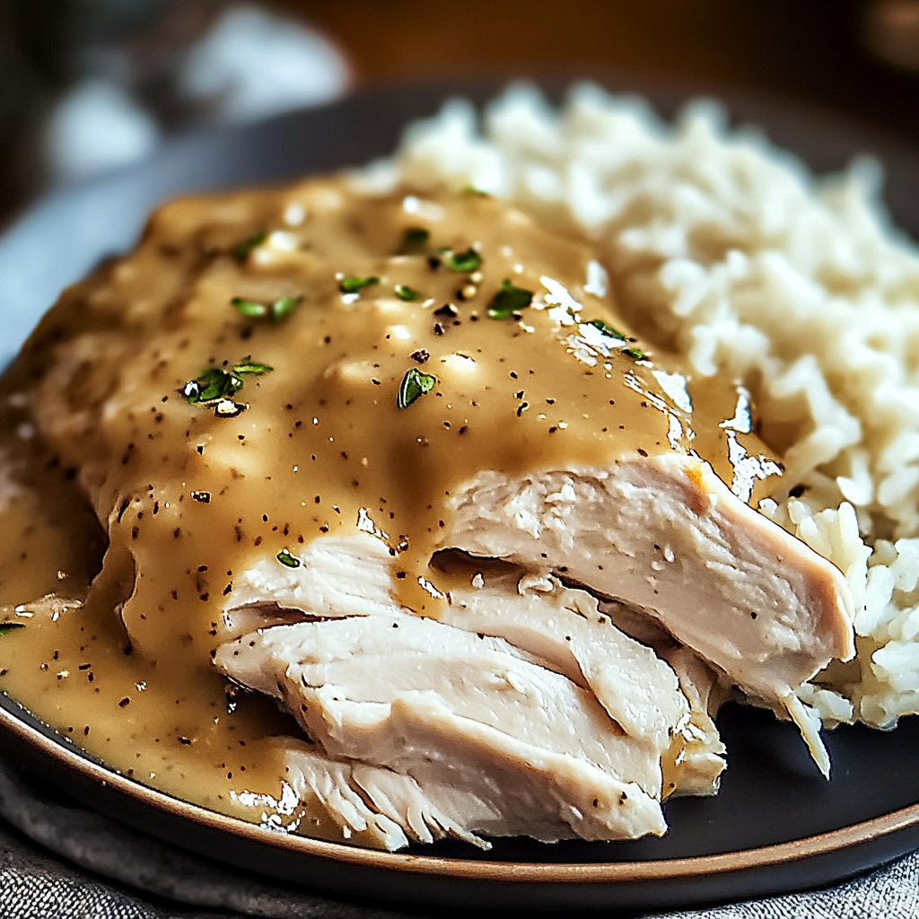 Recipe preparation for Crockpot Chicken and Gravy