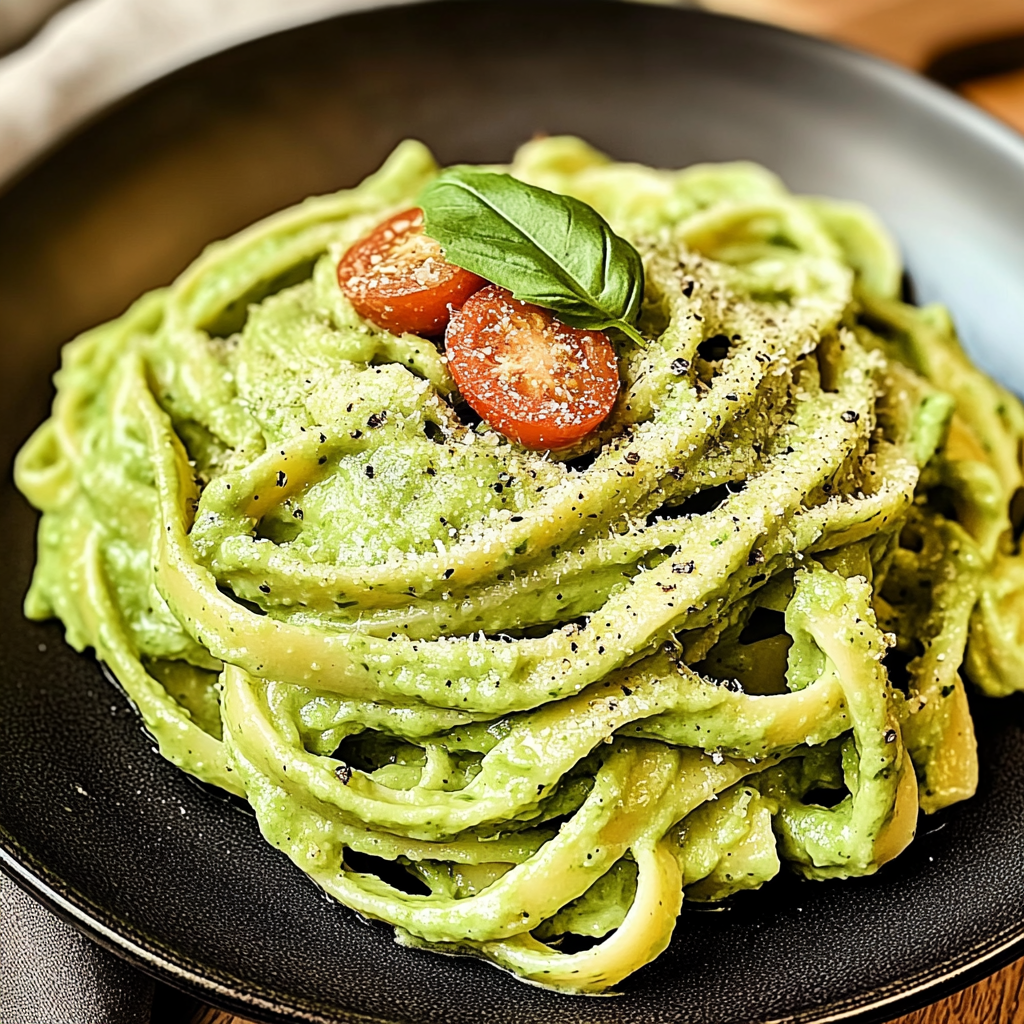 Recipe preparation for Creamy Avocado Pasta