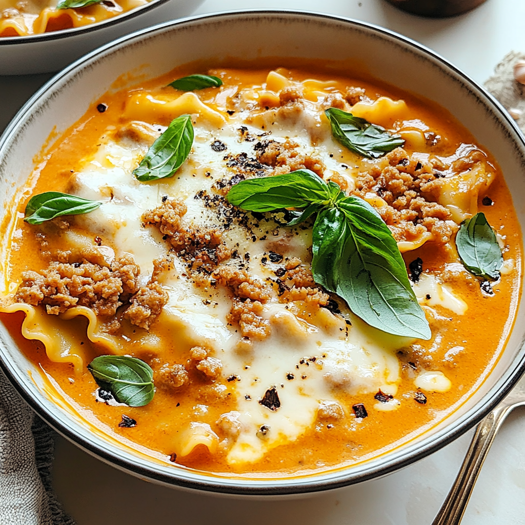 Recipe preparation for Irresistible Creamy Lasagna Soup Recipe for Comfort Food Lovers