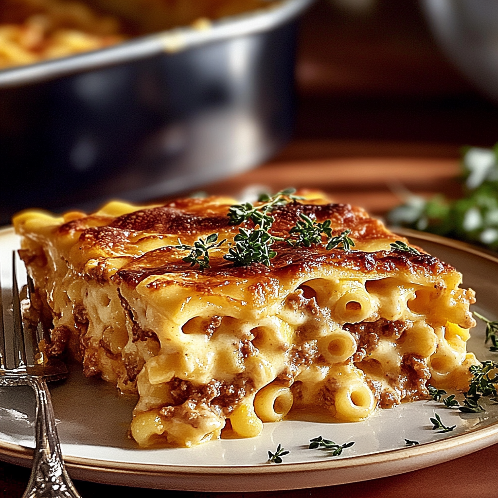 Recipe preparation for Indulge in Macaroni Cheese Lasagne - A Cheesy Delight!