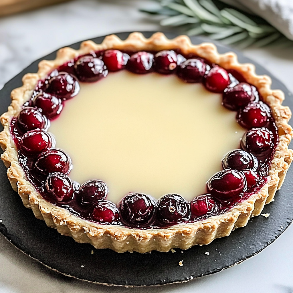 Recipe preparation for Irresistible White Chocolate Cranberry Tart Recipe