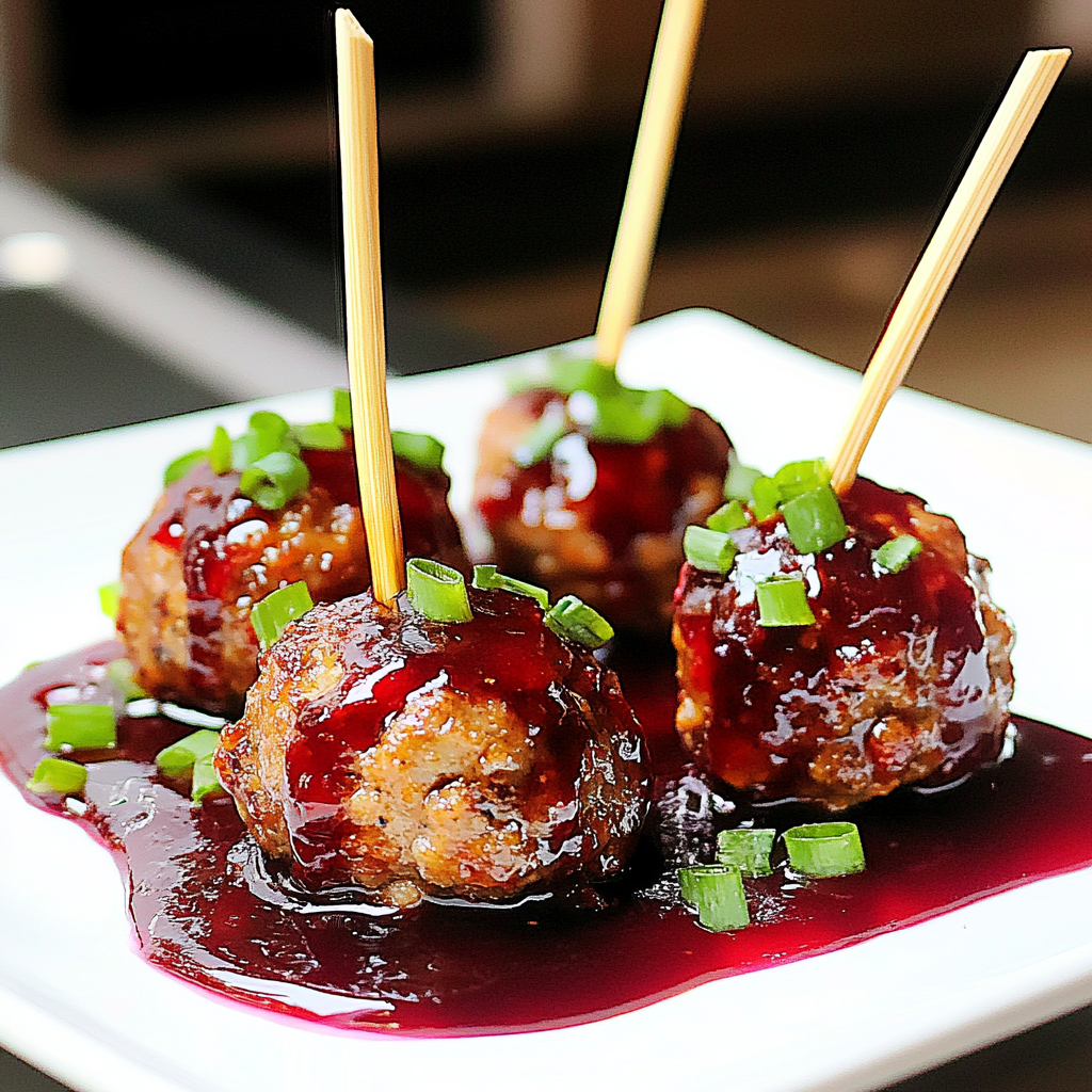 Recipe preparation for Irresistible Turkey Meatball Appetizer with Cranberry Glaze