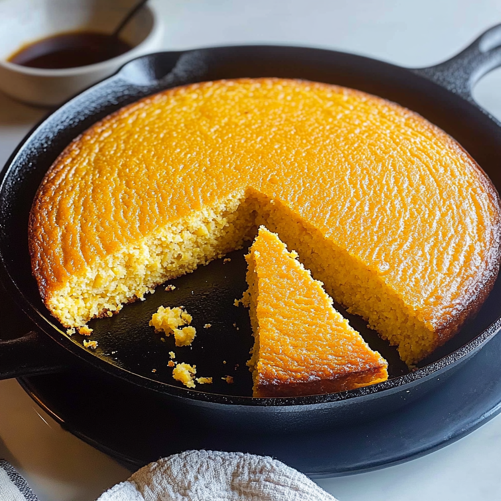 Recipe preparation for Irresistible Cast Iron Skillet Corn Bread Recipe
