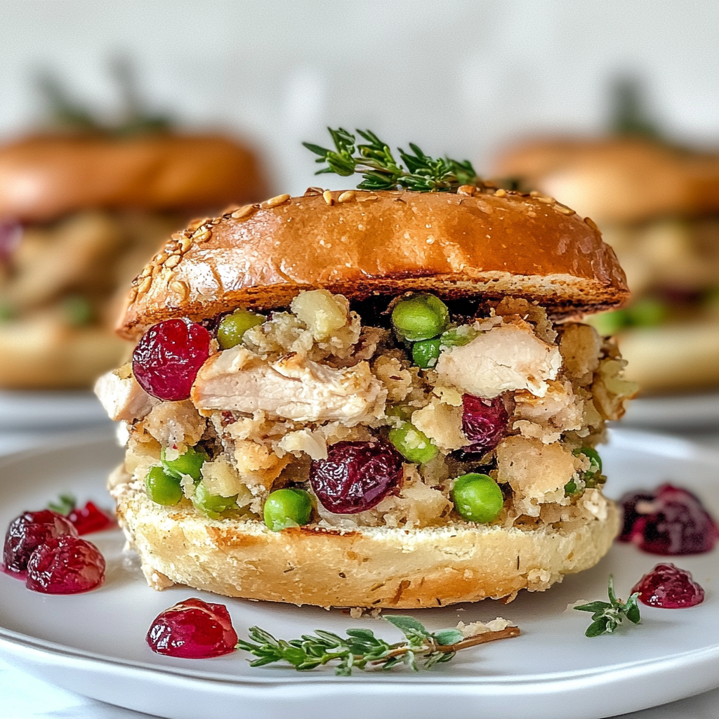 Recipe preparation for Irresistible Turkey Stuffing and Cranberry Sandwich Recipe