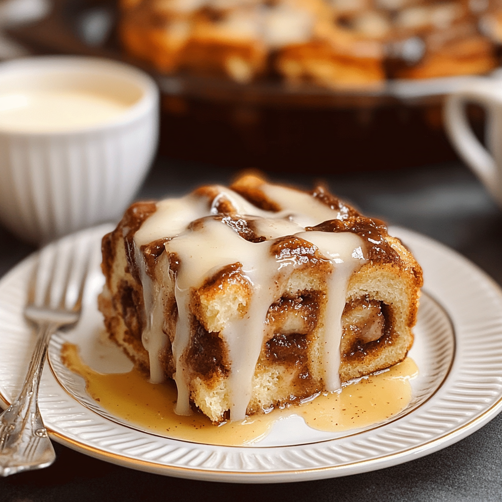Recipe preparation for Cinnamon Roll Bread Pudding Recipe - Meatydelights