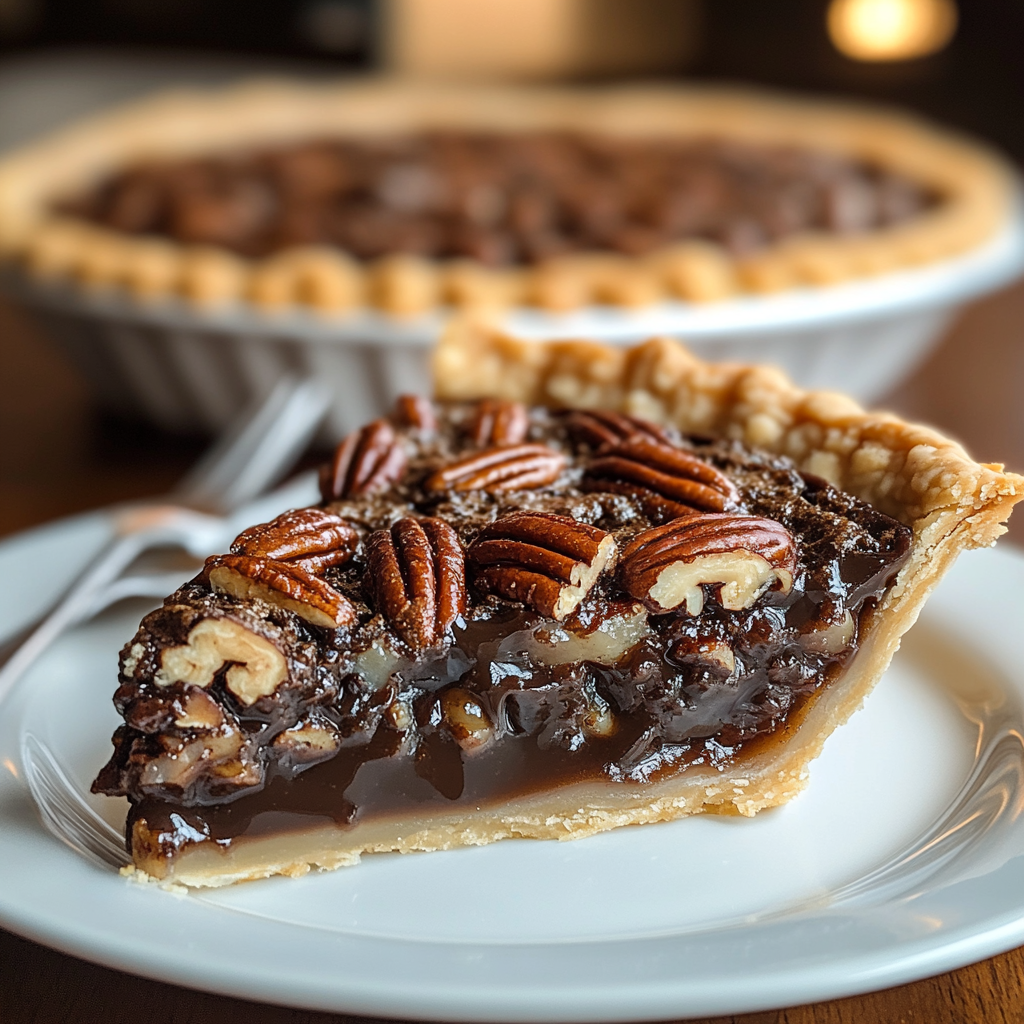 Recipe preparation for Bourbon Chocolate Pecan Pie Recipe - Meatydelights