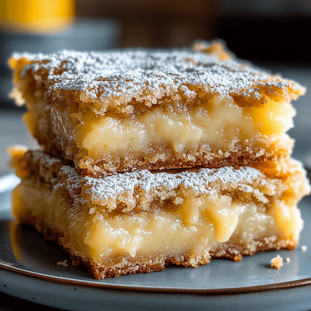 Recipe preparation for Gooey Butter Cake Bars Recipe - Meatydelights