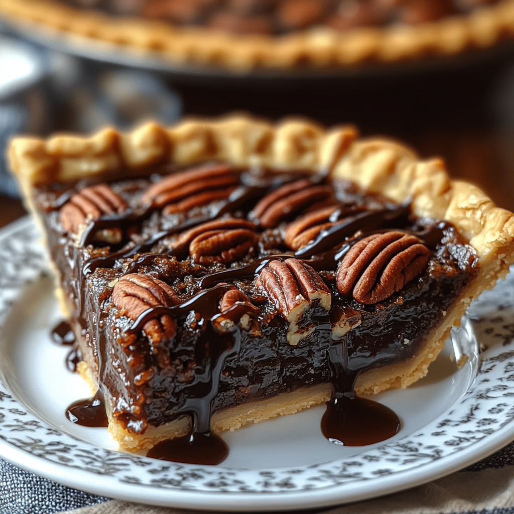 Recipe preparation for Texas Chocolate Pecan Pie Recipe - Meatydelights