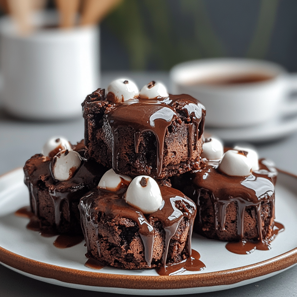 Recipe preparation for Hot Cocoa Brownie Bites Recipe - Meatydelights