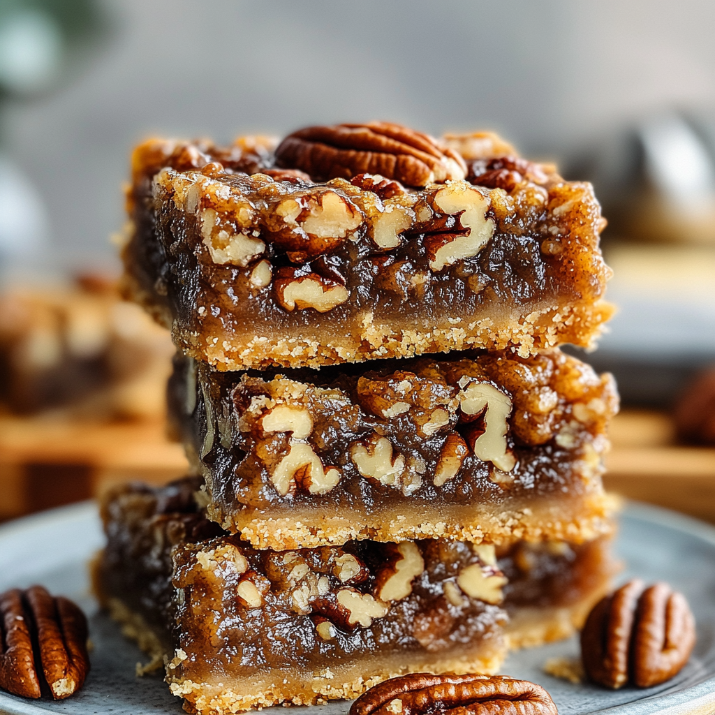 Recipe preparation for Pecan Pie Bars Recipe - Meatydelights