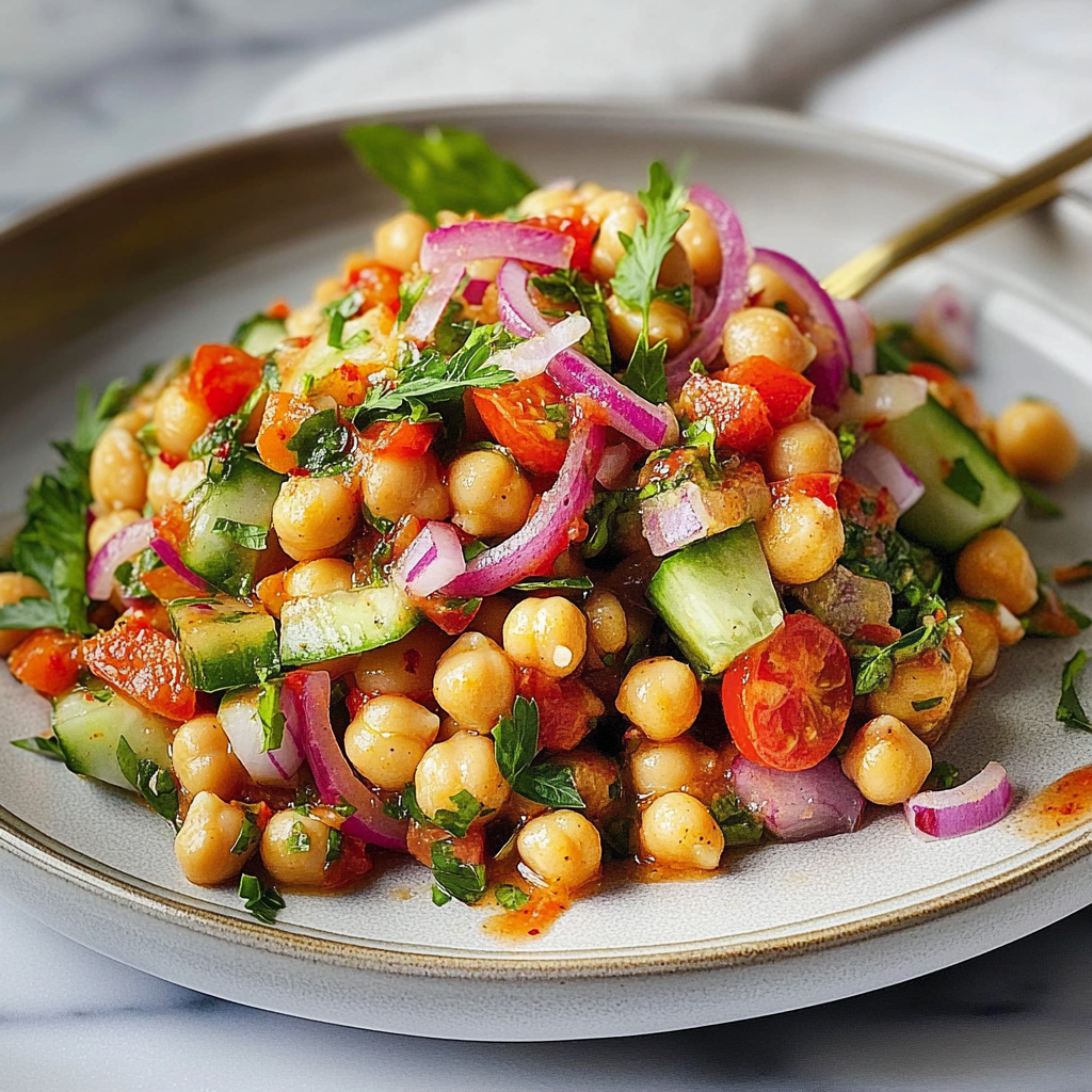 Recipe preparation for Refreshing Chickpea Salad Recipe for Perfect Picnics