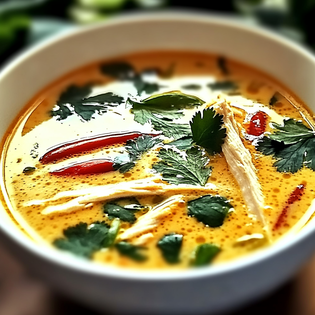 Recipe preparation for Thai Coconut Chicken Soup
