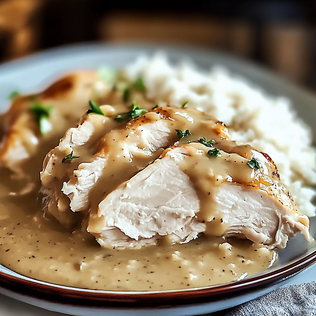 Recipe preparation for Crockpot Chicken and Gravy