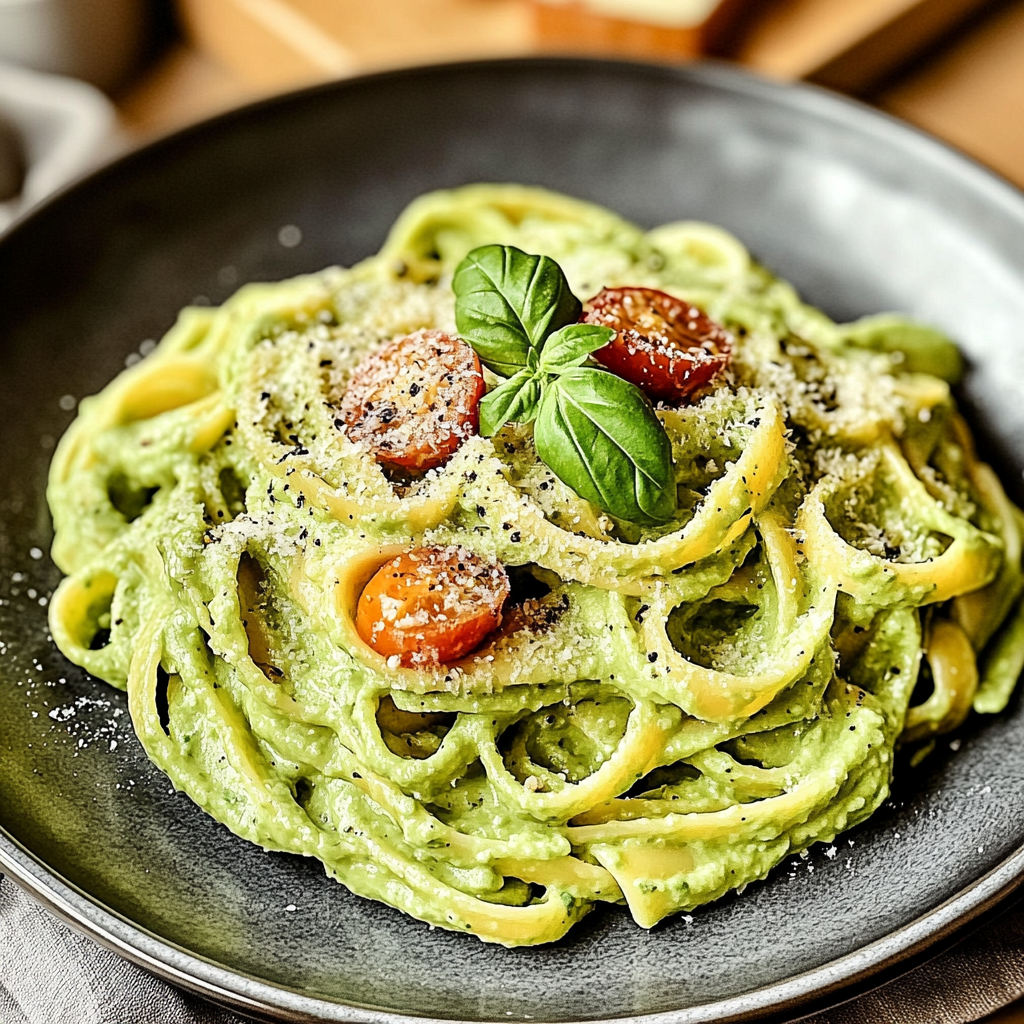 Recipe preparation for Creamy Avocado Pasta