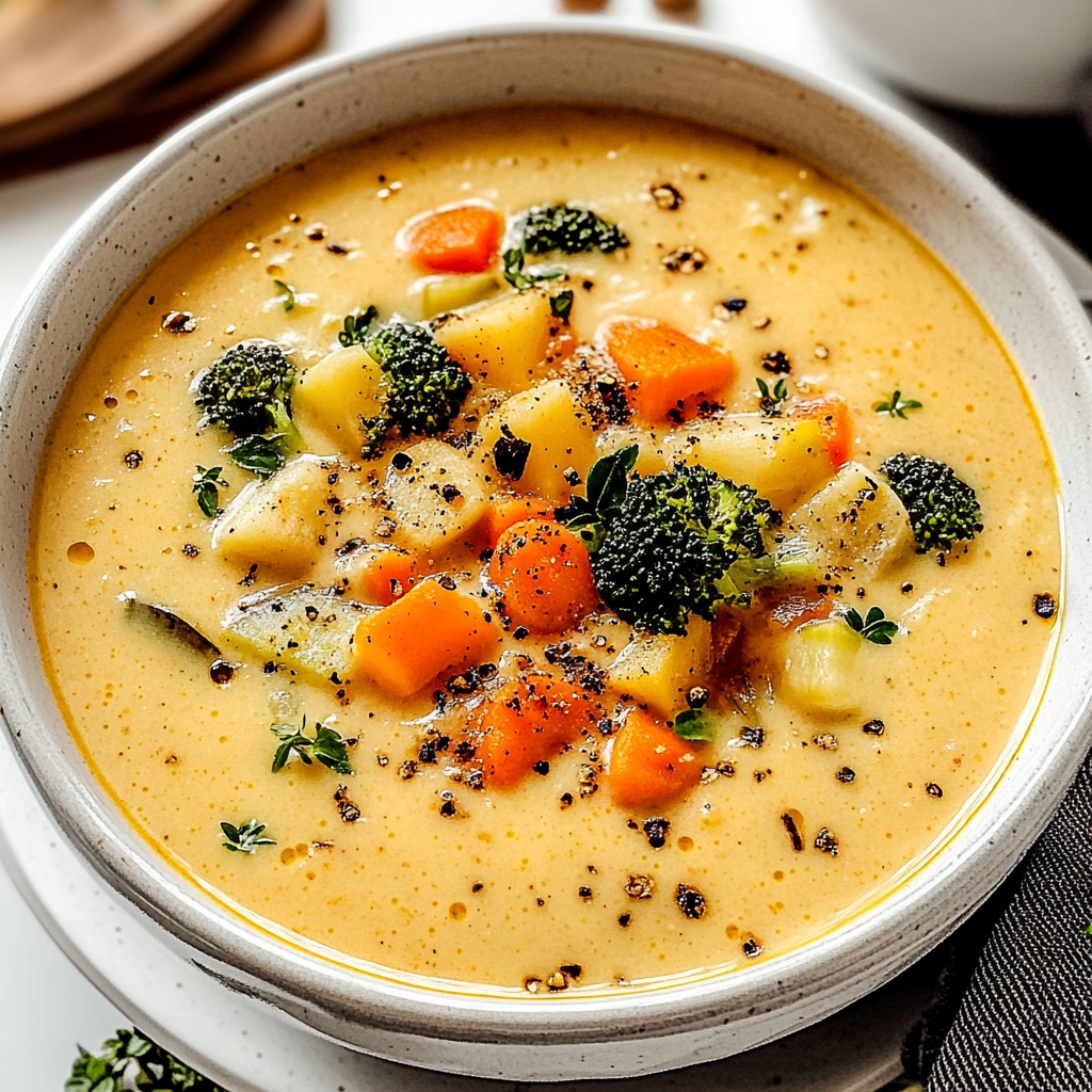 Recipe preparation for Ultimate One-Pot Creamy Vegetable Soup Recipe