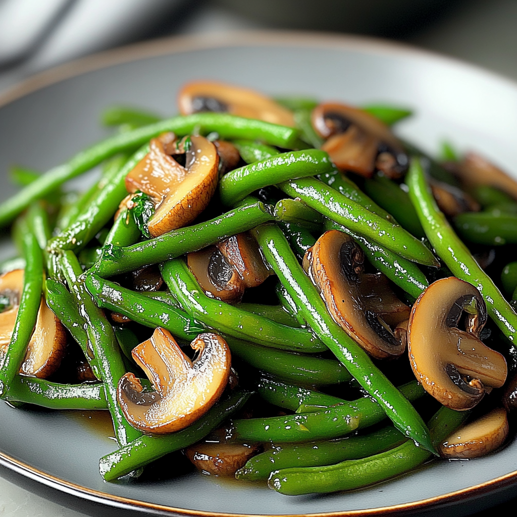 Recipe preparation for Elevate Meals with Delicious Green Beans With Mushrooms