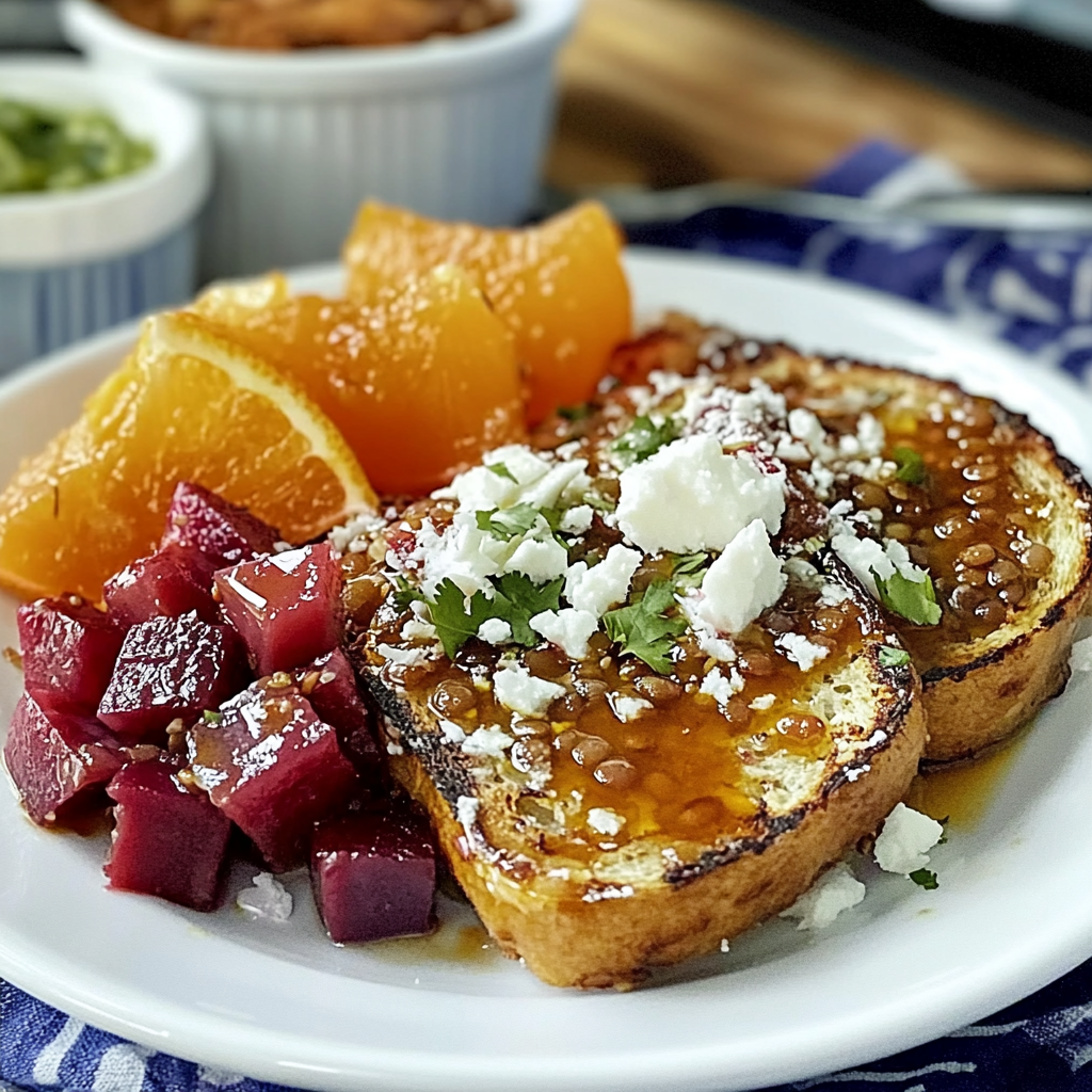 Recipe preparation for Vibrant Lentil Beet Salad (Greek Inspired) Recipe Delight