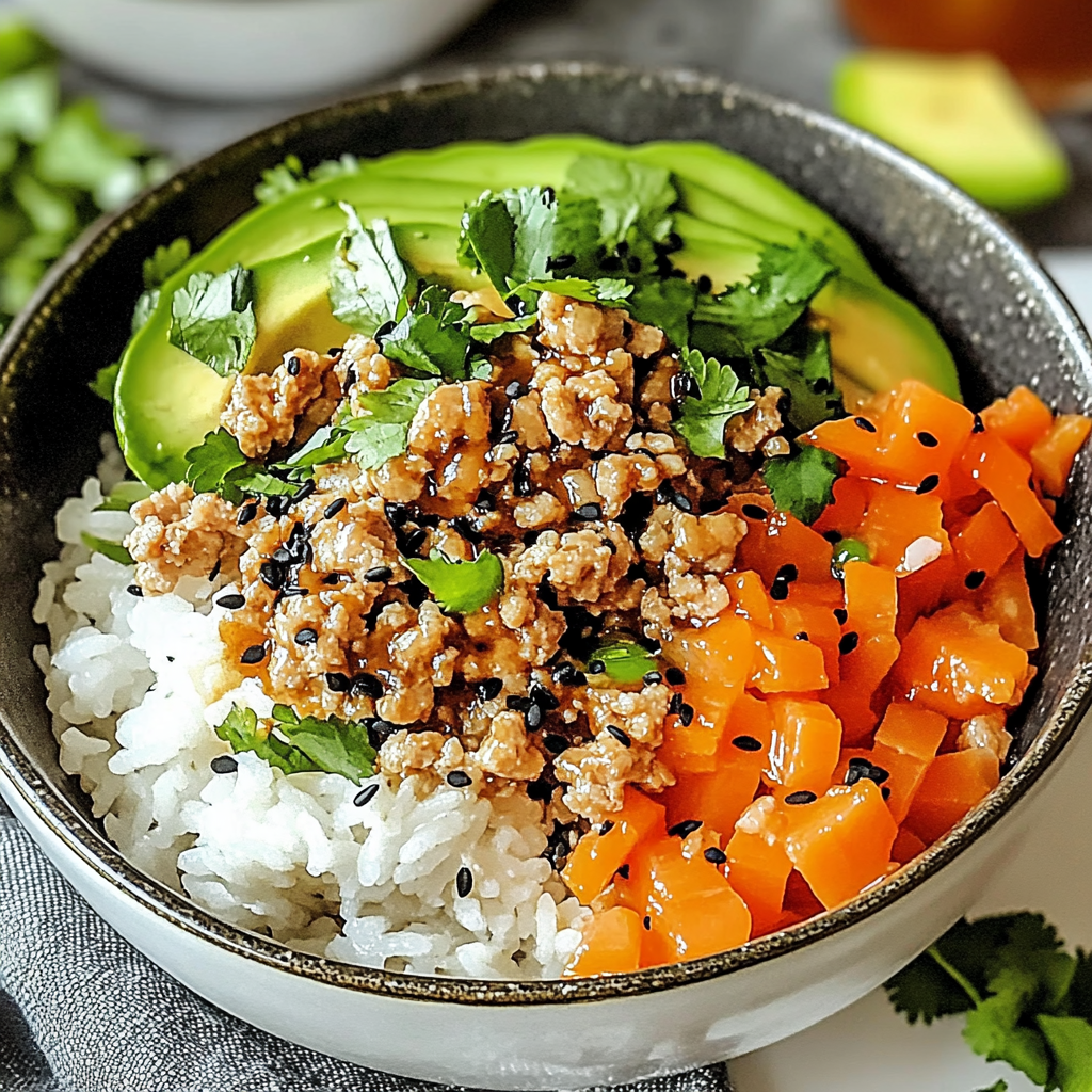 Recipe preparation for Ground Turkey Teriyaki Rice Bowls