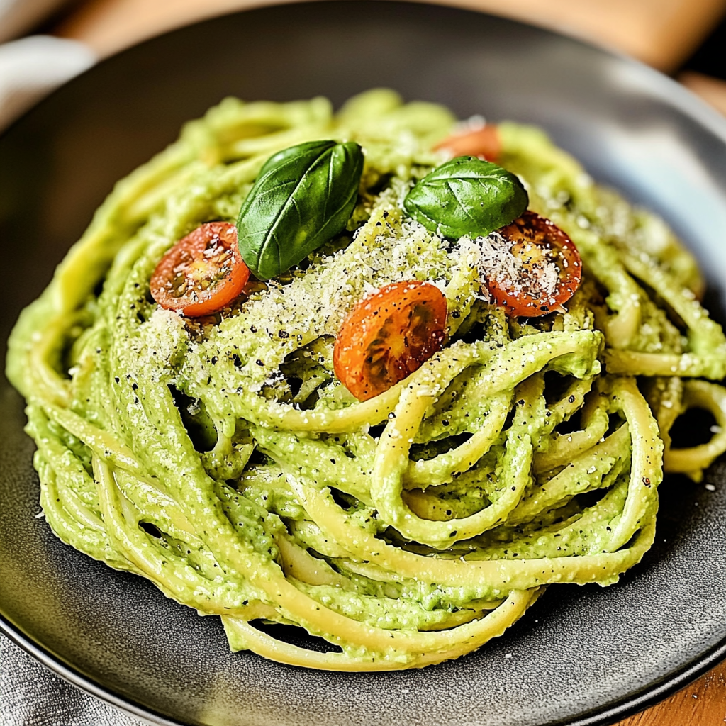 Recipe preparation for Creamy Avocado Pasta