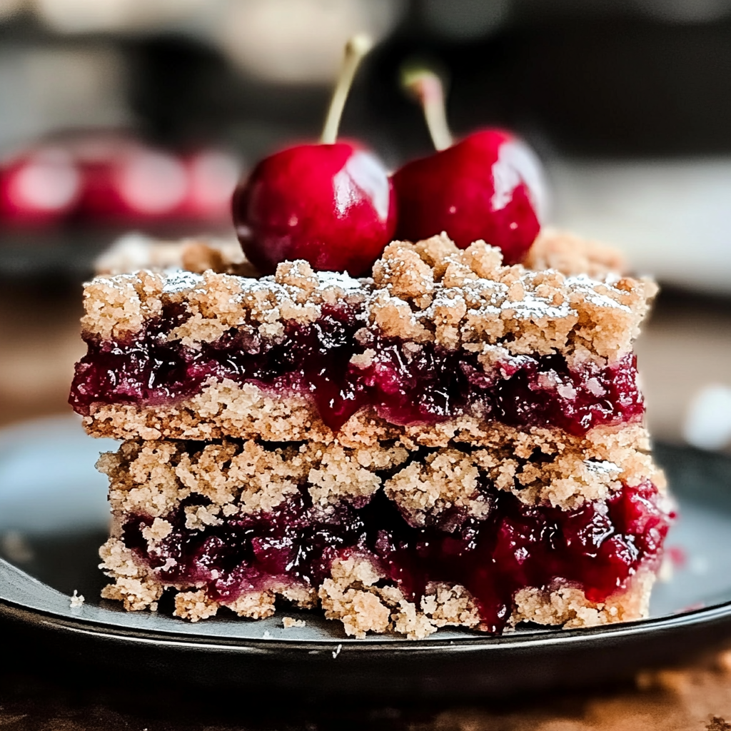 Recipe preparation for Cherry Crumble Bars